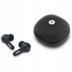 Słuchawki BMW Słuchawki Bluetooth TWS Leather Metal Logo ENC black. Czarne słuchawki bezprzewodowe BMW. Za 142.38 zł.