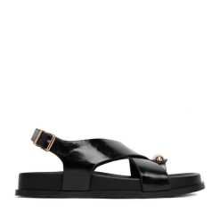 Sandały MEXX. Czarne sandały damskie Mexx, bez wzorów, bez obcasa, na płaskiej podeszwie, bez zapięcia. Za 299.99 zł.