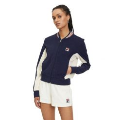 Bluza damska FILA Settanta. Niebieskie bluzy damskie Fila, m, bez wzorów, casualowe, bez ramiączek, bez kaptura. Za 219.99 zł.