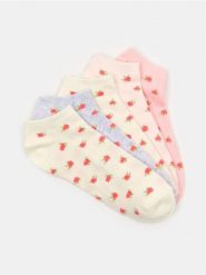 Bawełniane skarpetki z motywem kwiatowym 5 pack - wielobarwny. Skarpetki damskie Sinsay, bez wzorów, z bawełny. Za 12.99 zł.