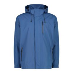 Kurtka trekkingowa z zamkiem błyskawicznym z wentylacją CMP. Niebieskie kurtki męskie CMP, m, bez wzorów, z materiału, z kapturem. Za 394.55 zł.