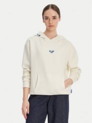 Roxy Bluza W126-RXLSS-1017-02X Écru Regular Fit. Białe bluzy damskie Roxy, l, bez wzorów, z bawełny, bez ramiączek, bez kaptura. Za 129.99 zł.