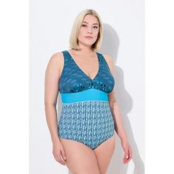 Damski Strój kąpielowy ryby miękkie miseczki dekolt w serek z recyklingu. Zielone stroje kąpielowe damskie Ulla Popken, plus size, bez wzorów, z elastanu. Za 239.99 zł.