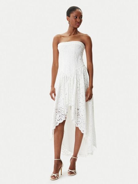 Bardot Sukienka koktajlowa Felicidad Strapless 59843DB Biały Regular Fit. Białe sukienki damskie Bardot, bez wzorów, z syntetyku, wizytowe, bez kołnierzyka, bez ramiączek. Za 439.99 zł.