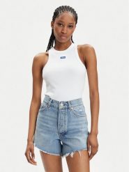 Hugo Top Easy 50508857 Biały Slim Fit. Białe topy damskie Hugo, xl, bez wzorów, z bawełny, bez kołnierzyka, bez ramiączek. Za 119.99 zł.