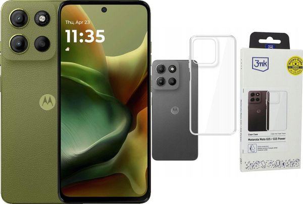 Smartfon Motorola Moto G15 8/256GB Zielony (PB6G0002PL) + Etui Clear Case. Zielone smartfony Motorola. Za 523.00 zł.