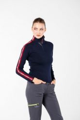 Asya - Sweter Damski ze 100% Wełny Merino XL, Granatowy. Niebieskie swetry nierozpinane damskie WOOLONA, na zimę, l, bez wzorów, z materiału, biznesowe, bez kołnierzyka, bez ramiączek. Za 720.00 zł.
