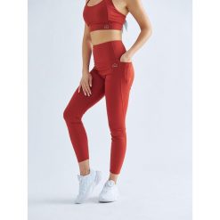 Legginsy Sportowe Damskie BeShaped Flex Appeal z Kieszeniami. Czerwone legginsy damskie BESHAPED, xs, bez wzorów, na fitness i siłownię. W wyprzedaży za 152.15 zł.
