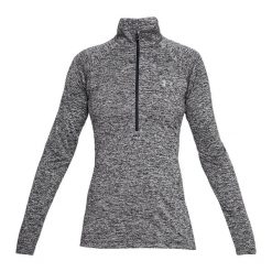 Bluza fitness damska Under Armour Tech 1/2 Zip - Twist. Szare bluzy damskie Under Armour, xs, bez wzorów, sportowe, bez ramiączek, bez kaptura. Za 99.99 zł.