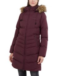 Płaszcz zimowy damski Fundango Puppis Padded. Czerwone płaszcze damskie FUNDANGO, na zimę, s, bez wzorów, z materiału, bez kołnierzyka, bez kaptura. Za 499.00 zł.