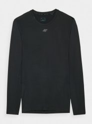 4F Longsleeve treningowy szybkoschnący męski - czarny L. Czarne koszulki sportowe męskie 4F, l, bez wzorów, z dzianiny, bez ramiączek, na fitness i siłownię. W wyprzedaży za 59.99 zł.