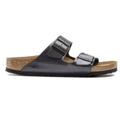 Klapki damskie Birkenstock Arizona BS Birko-flor. Niebieskie klapki damskie Birkenstock, bez wzorów, z materiału, klasyczne, bez obcasa, bez zapięcia. Za 287.00 zł.