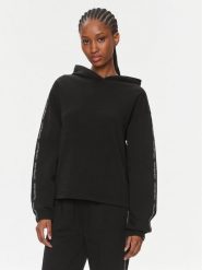 Calvin Klein Jeans Bluza Logo Elastic Hoodie J20J223078 Czarny Regular Fit. Czarne bluzy damskie Calvin Klein Jeans, l, bez wzorów, z bawełny, bez ramiączek, bez kaptura. Za 299.99 zł.