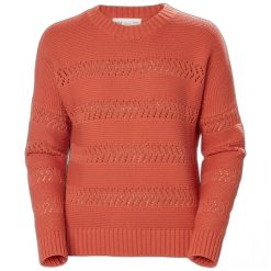 Damski sweter pointelle Helly Hansen Pier. Brązowe swetry nierozpinane damskie Helly Hansen, bez wzorów, ze splotem, sportowe, bez kołnierzyka, bez ramiączek. Za 553.00 zł.