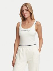 Emporio Armani Underwear Top EW004627 AF27298 U1131 Biały Slim Fit. Białe topy damskie Emporio Armani Underwear, xl, bez wzorów, z bawełny, bez kołnierzyka, bez ramiączek. Za 219.99 zł.