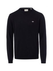 Gant sweter wełniany Mężczyźni Wełna czarny, XXL. Czarne swetry męskie GANT, m, bez wzorów, z wełny, biznesowe, bez kołnierzyka, bez ramiączek. Za 699.95 zł.