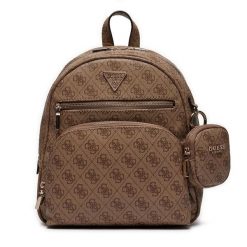 Plecak Guess. Brązowe plecaki damskie Guess, z aplikacjami. Za 539.99 zł.