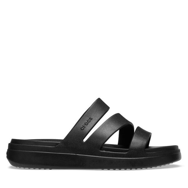 Klapki Crocs. Czarne klapki damskie Crocs, bez wzorów, bez obcasa, bez zapięcia. Za 161.99 zł.