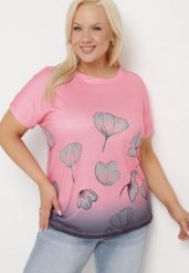 Różowy T-shirt z Krótkim Rękawem Ozdobiony Cyrkoniami Flovilla. Czerwone t-shirty damskie Born2be, uniwersalny, bez wzorów, z jeansu, biznesowe, bez kołnierzyka, bez ramiączek. Za 34.99 zł.