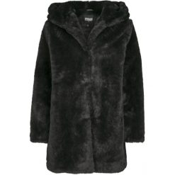 Parka damska w dużych rozmiarach Urban Classic hooded teddy coat. Czarne parki damskie Urban Classics, na zimę, bez wzorów, z kapturem. Za 367.95 zł.