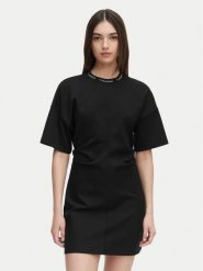Calvin Klein Jeans Sukienka codzienna LV047G251G Czarny Boxy Fit. Czarne sukienki damskie Calvin Klein Jeans, na co dzień, l, bez wzorów, z jeansu, bez kołnierzyka, bez ramiączek, proste. Za 449.99 zł.