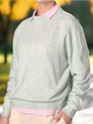 Sweter - zielony. Zielone swetry nierozpinane damskie Sinsay, l, bez wzorów, bez kołnierzyka, bez ramiączek. Za 35.99 zł.