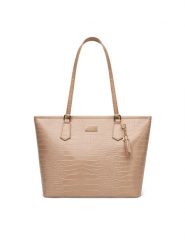 DeeZee Torebka DZE-S-004-07 Beżowy. Brązowe shopperki damskie DeeZee, bez wzorów, z materiału, bez dodatków. Za 149.99 zł.