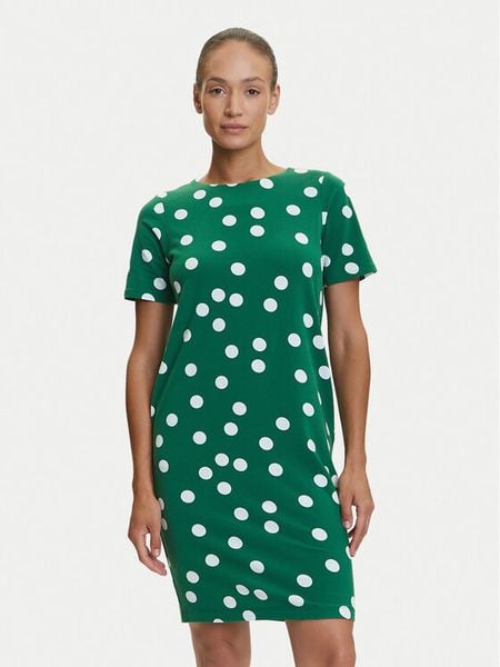 Tatuum Sukienka codzienna Koa T2505.207 Zielony Regular Fit. Zielone sukienki damskie Tatuum, na co dzień, s, bez wzorów, z bawełny, bez kołnierzyka, bez ramiączek, proste. Za 219.99 zł.