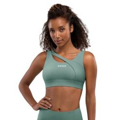 Stanik sportowy fitness damski - Wysokie wsparcie Cross Green. Zielone bielizna sportowa damska SIROKO, xl, bez wzorów, z nylonu. W wyprzedaży za 126.00 zł.