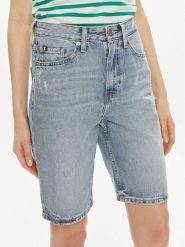 Tommy Hilfiger Szorty jeansowe WW0WW41326 Niebieski Slim Fit. Niebieskie szorty damskie Tommy Hilfiger, bez wzorów, z bawełny. Za 569.99 zł.