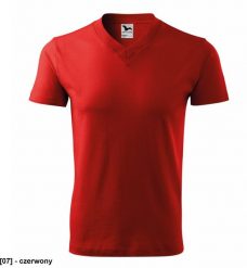 V-neck 102 - ADLER - Koszulka unisex, 160 g/m2 - czerwony S. Czerwone bluzki damskie MALFINI, m, bez wzorów, bez kołnierzyka, bez ramiączek. Za 35.18 zł.