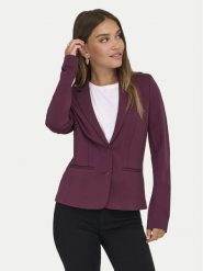 ONLY Marynarka Poptrash 15153144 Bordowy Regular Fit. Czerwone marynarki i żakiety damskie ONLY, bez wzorów, z syntetyku, bez kołnierzyka, bez ramiączek. Za 229.99 zł.