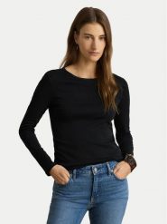 LAUREN RALPH LAUREN Bluzka 200680399001 Czarny Slim Fit. Czarne bluzki damskie Lauren Ralph Lauren, xs, bez wzorów, z bawełny, bez kołnierzyka, bez ramiączek. Za 356.99 zł.