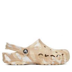 Klapki Crocs. Brązowe klapki damskie Crocs, bez wzorów, bez obcasa, bez zapięcia. Za 189.99 zł.