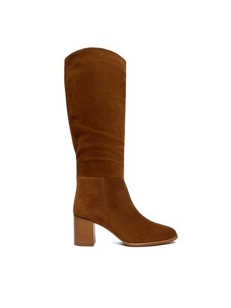 HÖGL Kozaki 0-106622-24000 Brązowy. Brązowe kozaki damskie HÖGL, bez wzorów, ze skóry, bez obcasa, na słupku, bez zapięcia. Za 889.99 zł.