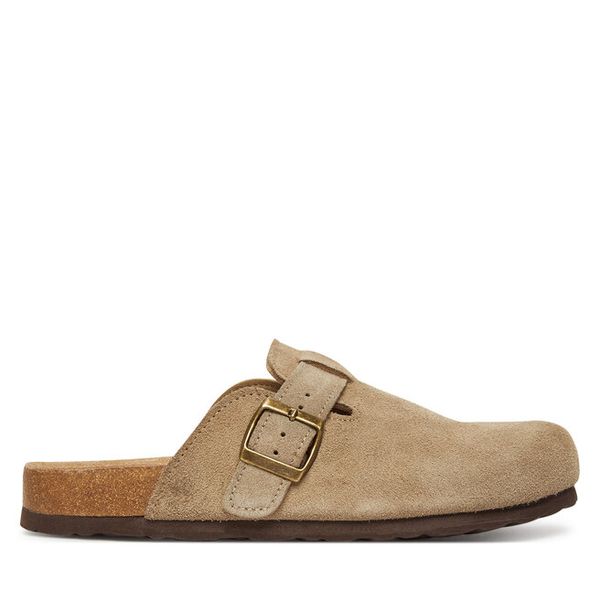 Klapki DeeZee. Brązowe klapki damskie DeeZee, bez wzorów, bez obcasa, bez zapięcia. Za 169.99 zł.