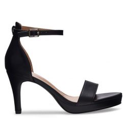 Sandały Clara Barson. Czarne sandały damskie Clara Barson, bez wzorów, bez obcasa, na szpilce, bez zapięcia. Za 129.99 zł.