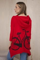 Bluza z nadrukiem roweru czerwona. Czerwone bluzy damskie KESI, l, bez wzorów, z bawełny, bez ramiączek, z kapturem. Za 218.51 zł.