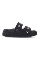 Inuikii SUEDE STUDS Klapki damskie. Czarne klapki damskie Inuikii, bez wzorów, z syntetyku, eleganckie, bez obcasa, na platformie, bez zapięcia. Za 739.99 zł.