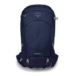 Plecak turystyczny męski Osprey Stratos. Niebieskie plecaki męskie Osprey, bez wzorów, sportowe. Za 859.99 zł.