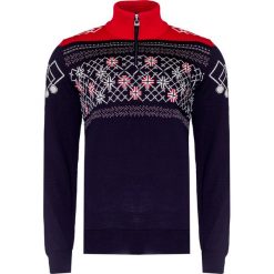 Sweter DALE OF NORWAY PODIUM. Niebieskie swetry męskie Dale of Norway, z aplikacjami, z wełny, retro, bez kołnierzyka, bez ramiączek. Za 880.00 zł.
