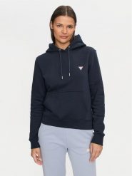 Guess Jeans Bluza W4YQ04 KC811 Granatowy Regular Fit. Niebieskie bluzy damskie Guess Jeans, l, z aplikacjami, z bawełny, bez ramiączek, bez kaptura. Za 269.99 zł.