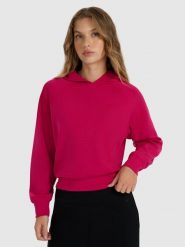 4F Bluza dresowa nierozpinana z modalem damska - różowa XL. Czerwone bluzy damskie 4F, l, bez wzorów, z dresówki, klasyczne, bez ramiączek, z kapturem. W wyprzedaży za 169.99 zł.