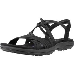 Sandały SKECHERS REGGAE SLIM - SUNNYSIDE Czarny. Czarne sandały damskie Skechers, bez wzorów, z materiału, bez obcasa, bez zapięcia. Za 204.99 zł.