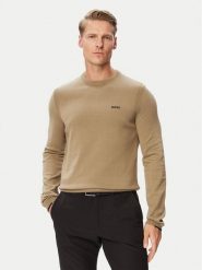 BOSS Bluza Ever-X CN 50556145 Beżowy Regular Fit. Brązowe bluzy męskie Boss, m, bez wzorów, z bawełny, bez ramiączek, bez kaptura. Za 599.99 zł.