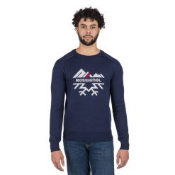 Sweter męski Rossignol Jacquard Crew Neck. Niebieskie swetry męskie Rossignol, na zimę, m, bez wzorów, sportowe, bez kołnierzyka, bez ramiączek. Za 739.99 zł.