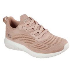 Buty sportowe Sneakersy damskie, Skechers Bobs Squad. Czerwone obuwie sportowe damskie Skechers, bez wzorów, z materiału, bez zapięcia, trekkingowe, Skechers Sport. Za 249.99 zł.