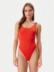 Calvin Klein Swimwear Strój kąpielowy KW0KW02859 Czerwony. Czerwone stroje kąpielowe damskie Calvin Klein Swimwear, s, bez wzorów, z syntetyku. Za 209.99 zł.