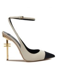 Elisabetta Franchi Szpilki SA-25B-46E2-V570 Écru. Szpilki damskie Elisabetta Franchi, bez wzorów, ze skóry, bez obcasa, na szpilce, bez zapięcia. Za 1,889.00 zł.