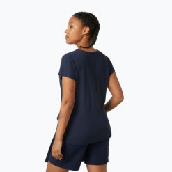 Koszulka damska Helly Hansen Crewline Top. Niebieskie koszulki sportowe damskie Helly Hansen, bez wzorów, bez ramiączek. W wyprzedaży za 213.50 zł.